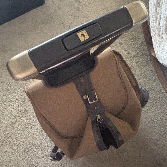 Vintage Polo Ralph Lauren Luggage Coated Canvas & Leather Duffel Bag Wheeled - Picture 3 of 12